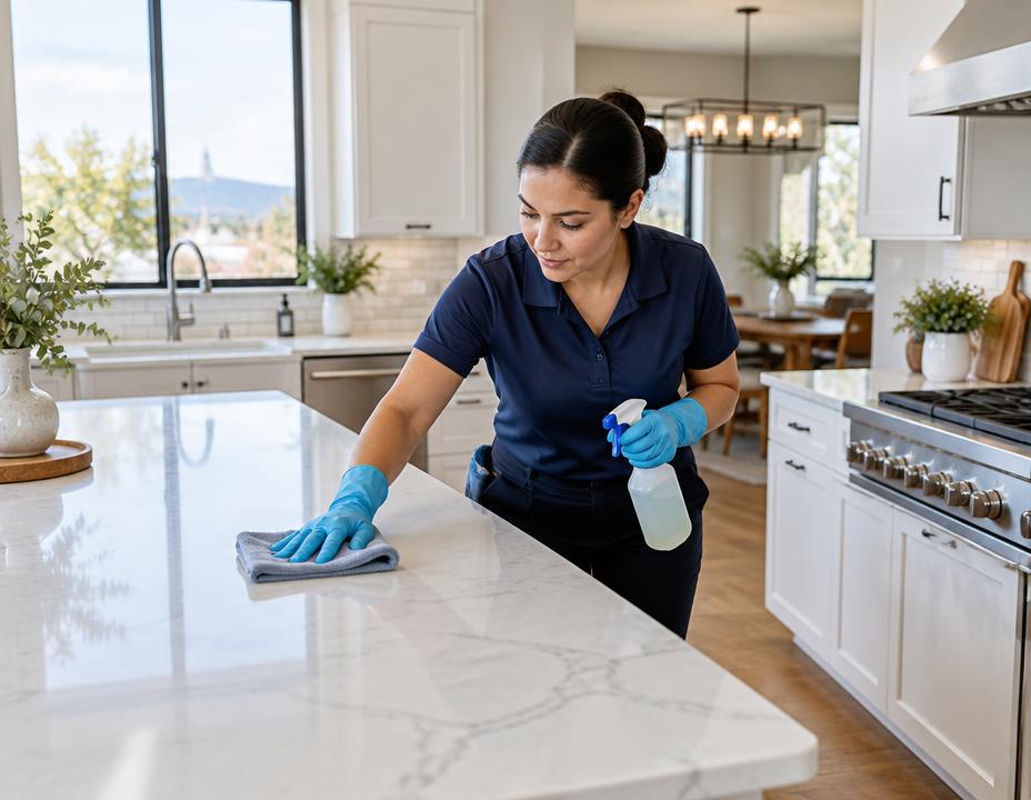 House cleaning professional at work